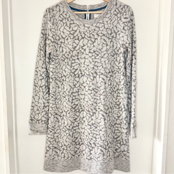 Lou & Grey Dresses & Skirts - LOU & GREY Leopard Print Plush Textured Sweater Dress Women’s MED Cozy Active